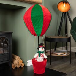 Samuel Alexander Tall Plush Snowman Hot Air Balloon with Extension Pole Hanging - thumbnail 1