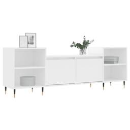 Berkfield Home TV Cabinet White 160x35x55 cm Engineered Wood - Size: 160 x 35 x 55 cm - thumbnail 3
