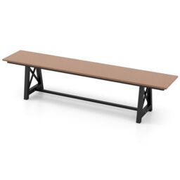 Costway Patio 183cm Extra Long Bench Outdoor Weatherproof Long Chair for 4 in Brown - thumbnail 1