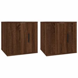 Berkfield Home Wall Mounted TV Cabinets 2 pcs Brown Oak 40x34.5x40 cm - thumbnail 2
