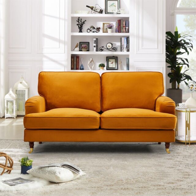 Artemis Home Woodbury 158cm Wide 2 Seat Velvet Fabric Sofa in Orange - image 1