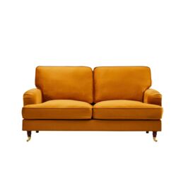 Artemis Home Woodbury 158cm Wide 2 Seat Velvet Fabric Sofa in Orange - thumbnail 2