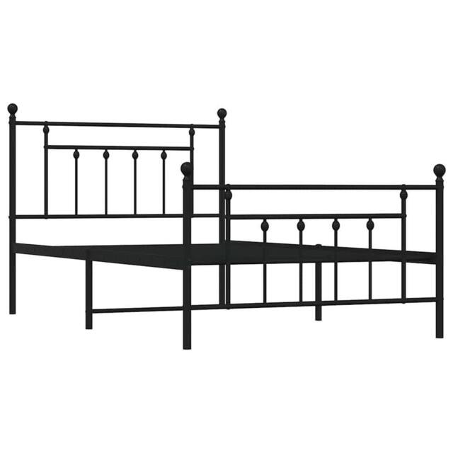 Berkfield Home Metal Bed Frame with Headboard & Footboard Black 100x200 cm - image 1