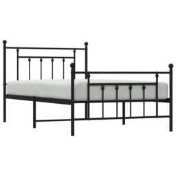 Berkfield Home Metal Bed Frame with Headboard & Footboard Black 100x200 cm - thumbnail 5