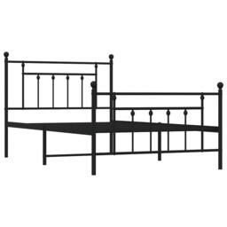 Berkfield Home Metal Bed Frame with Headboard & Footboard Black 100x200 cm - thumbnail 1
