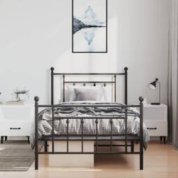 Berkfield Home Metal Bed Frame with Headboard & Footboard Black 100x200 cm - thumbnail 4