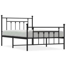 Berkfield Home Metal Bed Frame with Headboard & Footboard Black 100x200 cm - thumbnail 3