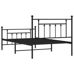 Berkfield Home Metal Bed Frame with Headboard & Footboard Black 100x200 cm - thumbnail 8