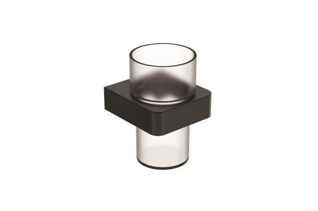 Luxury Living Nero Bathroom Tumbler & Holder in Black - image 1