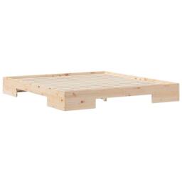 Berkfield Home Floor Bed Frame with Storage Brown 200 x 200 cm Solid pine wood in Light Brown - thumbnail 7