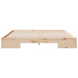 Berkfield Home Floor Bed Frame with Storage Brown 200 x 200 cm Solid pine wood in Light Brown - thumbnail 5
