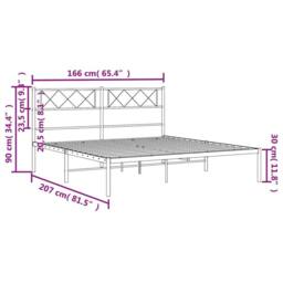 Berkfield Home Metal Bed Frame with Headboard Black 160x200 cm - thumbnail 9