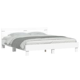 Berkfield Home Bed Frame without Mattress White 180x200 cm Super King - thumbnail 4