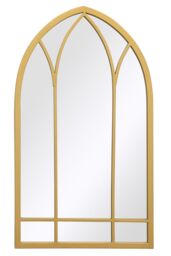 "MirrorOutlet Gold Metal Framed Arched Garden Wall Mirror 32"" X 19"" (83CM X 48CM) - Size: 1 Pack" - thumbnail 3