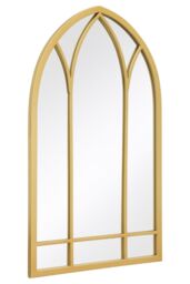 "MirrorOutlet Gold Metal Framed Arched Garden Wall Mirror 32"" X 19"" (83CM X 48CM) - Size: 1 Pack" - thumbnail 4