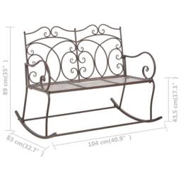 Berkfield Home Garden Bench 104 cm Iron Antique Brown - thumbnail 6