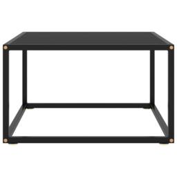 Berkfield Home Modern Coffee Table Black with Black Glass 60x60x35 cm - Size: 60 x 60 x 35 cm - thumbnail 3