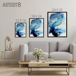 "Artery8 Eduard Tomek Sea Abstract Painting Framed Canvas Wall Art Print in Blue - Size: W12"" x H16""" - thumbnail 4