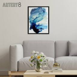 "Artery8 Eduard Tomek Sea Abstract Painting Framed Canvas Wall Art Print in Blue - Size: W12"" x H16""" - thumbnail 3