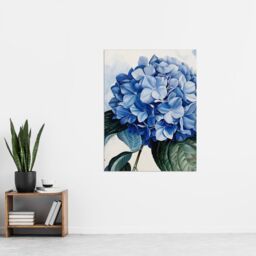 "Artery8 Blue Hydrangea Modernist Painting Floral Calm Wall Art Print - Size: W12"" x H16""" - thumbnail 4