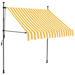 Berkfield Home Manual Retractable Awning with LED 100 cm White & Orange - thumbnail 1