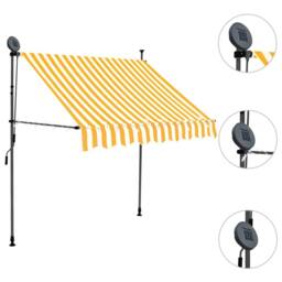 Berkfield Home Manual Retractable Awning with LED 100 cm White & Orange - thumbnail 3