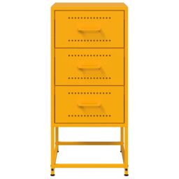 Berkfield Home Bedside Cabinet Mustard Yellow 36x39x78 cm Steel - Size: 36 x 39 x 78 cm - thumbnail 5