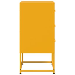 Berkfield Home Bedside Cabinet Mustard Yellow 36x39x78 cm Steel - Size: 36 x 39 x 78 cm - thumbnail 6