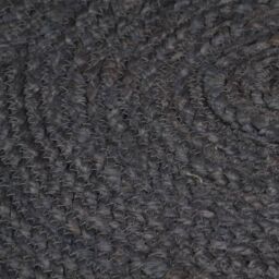 Berkfield Home Handmade Rug Jute Round 90 cm Dark Grey - Size: 100 cm diameter - thumbnail 4