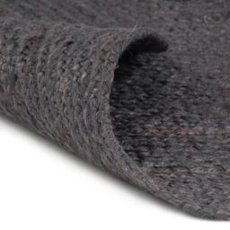 Berkfield Home Handmade Rug Jute Round 90 cm Dark Grey - Size: 100 cm diameter - thumbnail 2