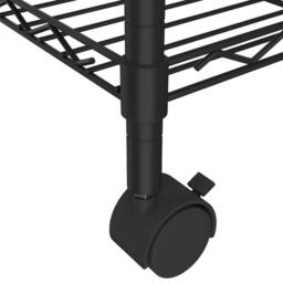 Berkfield Home 5-Tier Storage Shelf with Wheels 75x35x155 cm Black 250 kg - Size: 75 x 35 x 155 cm - thumbnail 6