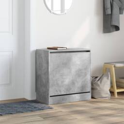 Berkfield Home Shoe Cabinet Concrete Grey 60x34x63.5 cm Engineered Wood - thumbnail 1