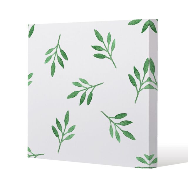 Benjamin Tate Design Green Leaf (Canvas Print) / 61 x 61 x 4cm in Natural - Size: 61 x 61 x 4 cm - image 1