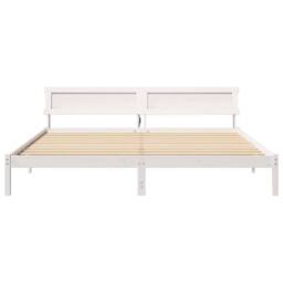 Berkfield Home with LED Strip Lights with Headboard White 180 x 200 cm Solid pin - thumbnail 5
