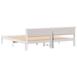 Berkfield Home with LED Strip Lights with Headboard White 180 x 200 cm Solid pin - thumbnail 7