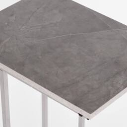 OHS Marble Effect C-Shaped Coffee Table Sofa Desk in Grey - thumbnail 6