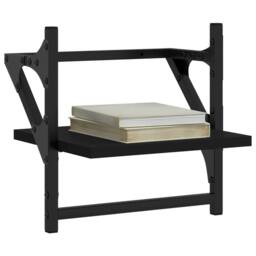 Berkfield Home Wall Shelves with Bars 2 pcs Black 30x25x30 cm - Size: 30 x 25 x 30 cm - thumbnail 1