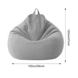 Nordara Chairs Sofa Cover Indoor Lazy Lounger in Grey - Size: 100 cm x 190 cm - thumbnail 2