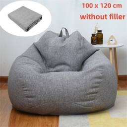 Nordara Chairs Sofa Cover Indoor Lazy Lounger in Grey - Size: 100 cm x 190 cm - thumbnail 3