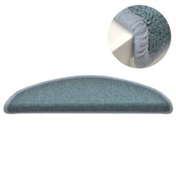 Berkfield Home Carpet Stair Treads 15 pcs Blue 56x17x3 cm - Size: Medium - thumbnail 4