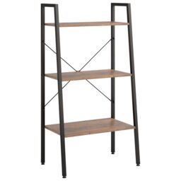 Berkfield Home 3-Tier Standing Shelf Dark Brown & Black 56x35x108 cm - Size: 56 x 35 x 108 cm - thumbnail 2