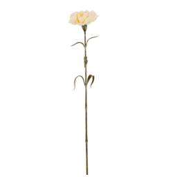Lemon Pavilion Furniture and Decor Carnation Stem Artificial Flower - Plastic - L11 x W10 x H56 cm Cream