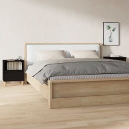 Berkfield Home Bedside Cabinets 2 pcs Black 40x35x50 cm - Size: 40 x 35 x 50 cm - thumbnail 1