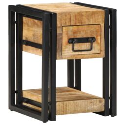 Berkfield Home Nightstands 2 pcs 40x40x40 cm Solid Mango Wood in Brown - Size: 40 x 40 x 40 cm - thumbnail 2