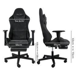 VOGREX Black Spring Padded Reclining Gaming Office Chair with Footrest - thumbnail 2