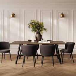 Lemon Pavilion Furniture Louie Indoor Dining Table (Pack of 2) - Wood Variant/Metal in Brown - Size: 2 Pack - thumbnail 5
