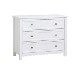 Melody Maison Large Scalloped 3 Drawer Chest Of Drawers - Staunton White Range