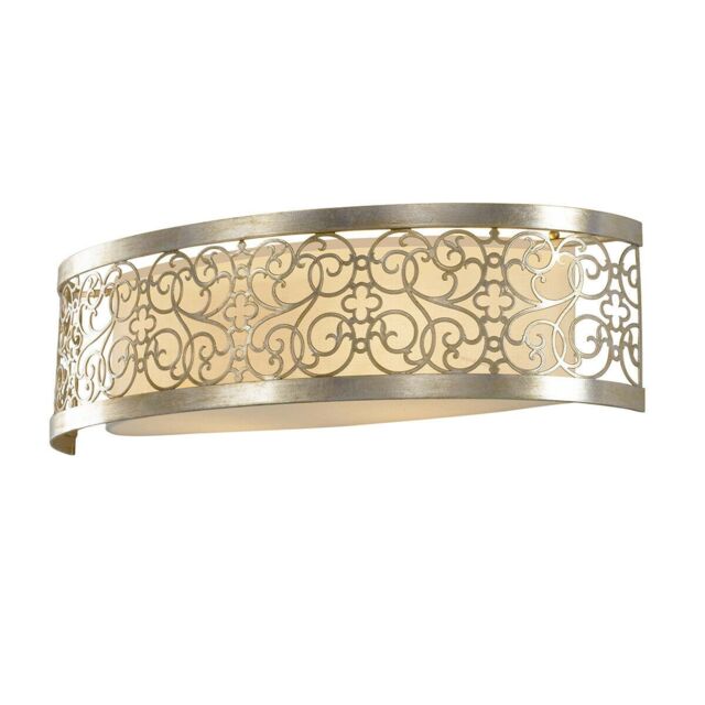 Loops Twin Wall Light Sconce Silver Leaf Patina LED E27 100W Bulb in Metallics