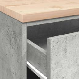 Berkfield Home Durable Garage Storage Cabinet Concrete Grey 60x51x85 cm Solid Wo - Size: 60 x 51 x 85 cm - thumbnail 9
