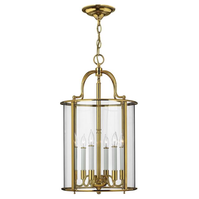 Loops 6 Bulb Ceiling Pendant Light Fitting Highly Polished Brass LED E14 60W in Metallics